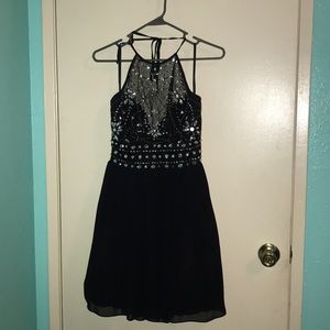 tie around neck short prom dress